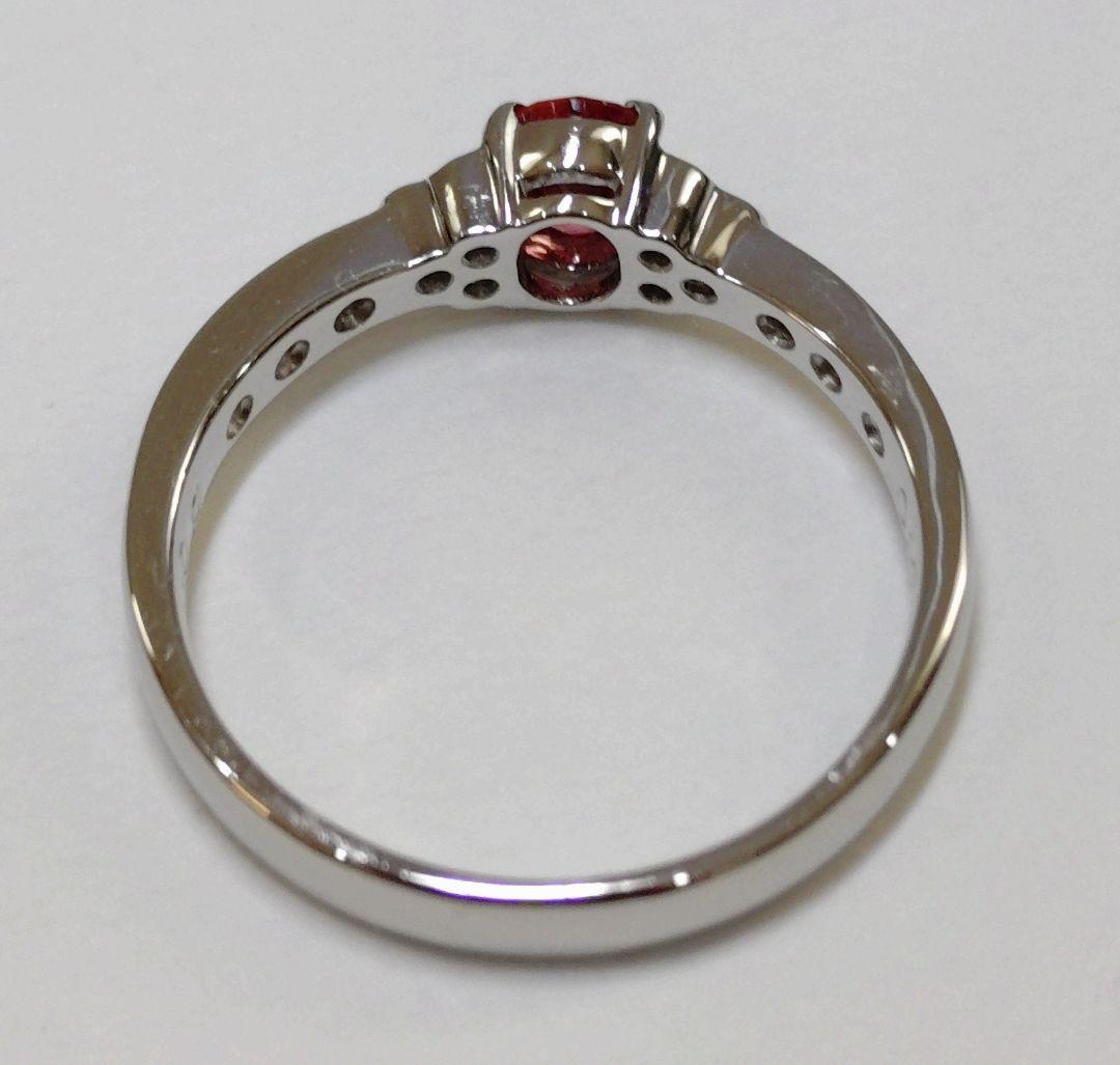 パパラチアサファイア　非加熱　リング　プラチナ　１１号　オーバル