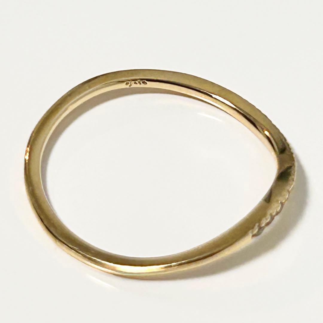 ageteアガット ダイヤウェーブリング K18 10号