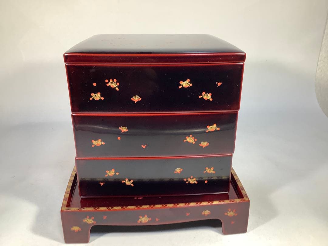 輪島塗　重箱　三段重　漆器　茶道具　送料無料