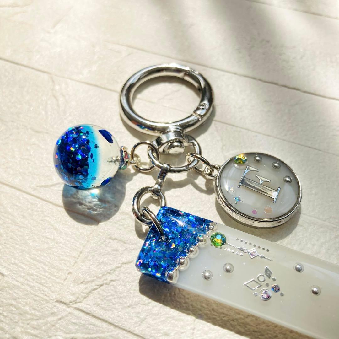 mimikoページ　名入れチャーム　らレジンキーホルダー