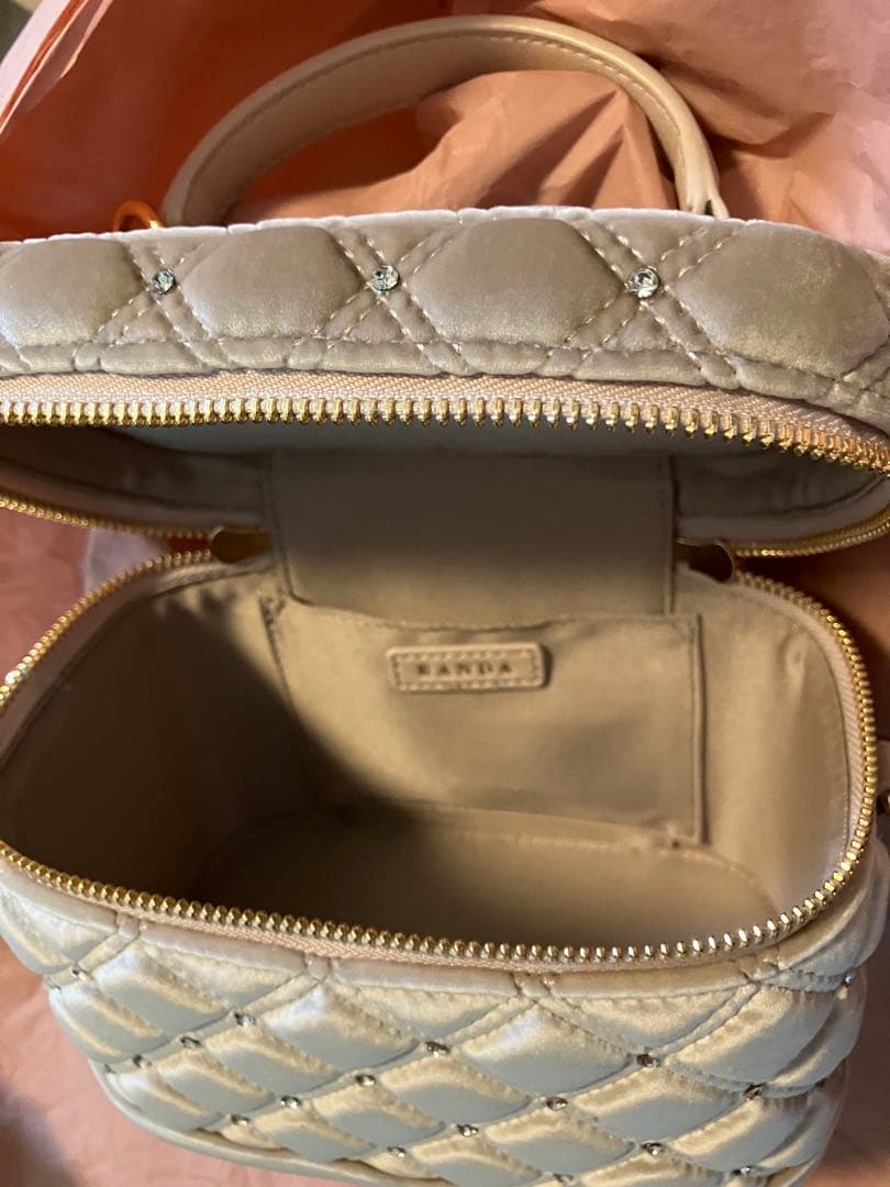 2WAY リボンチャームキルティングバニティバッグ　RANDA ピンク