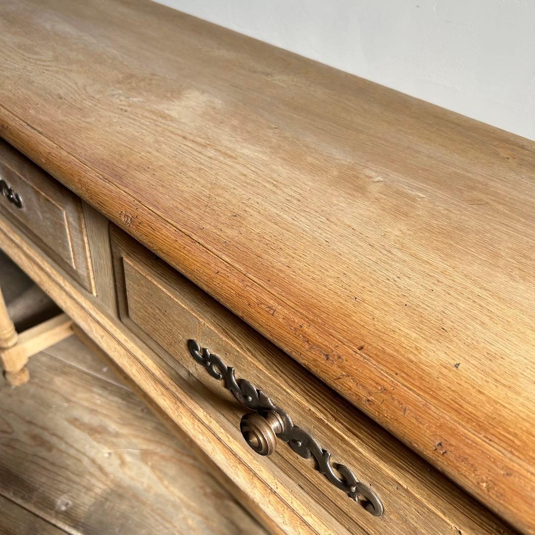 フランス アンティーク サイドテーブル 引き出し2杯 木製 コンソール 剥離