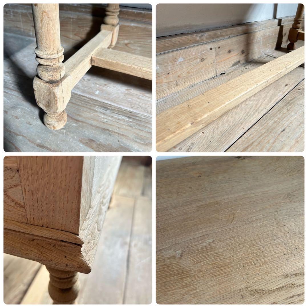 フランス アンティーク サイドテーブル 引き出し2杯 木製 コンソール 剥離