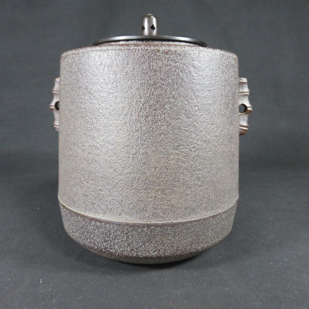 筒釜 茶釜 釜師 高橋敬典 人間国宝 木箱 共箱 茶道具 茶器