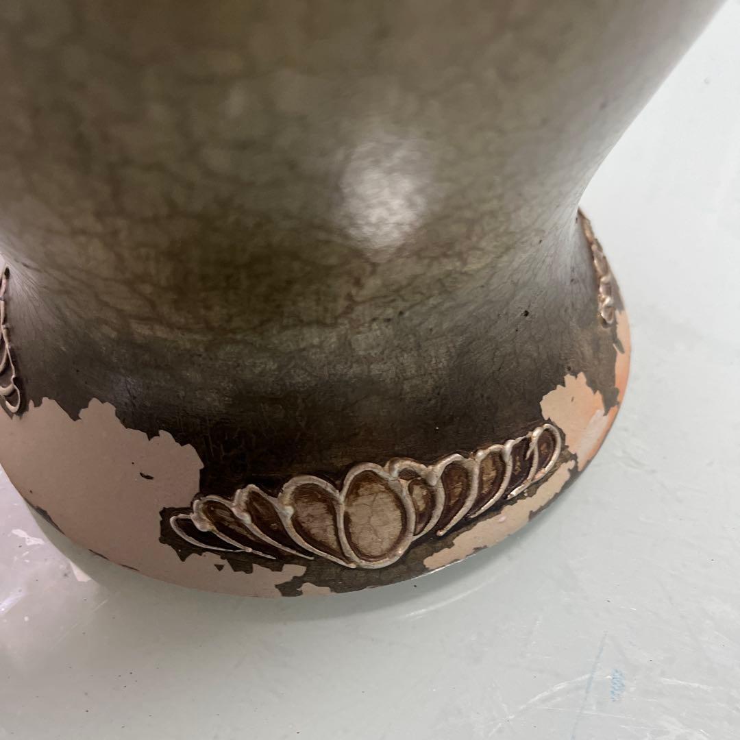 母子像 花瓶 陶器製 高さ約46cm 壺底1837F.Sを書きあり