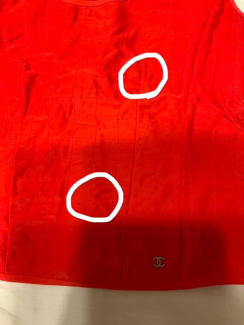 訳あり　中古　美品　シャネル　CHANEL 　赤　タンクトップ