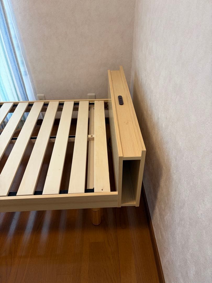 ナチュラルウッド シングルベッドフレーム