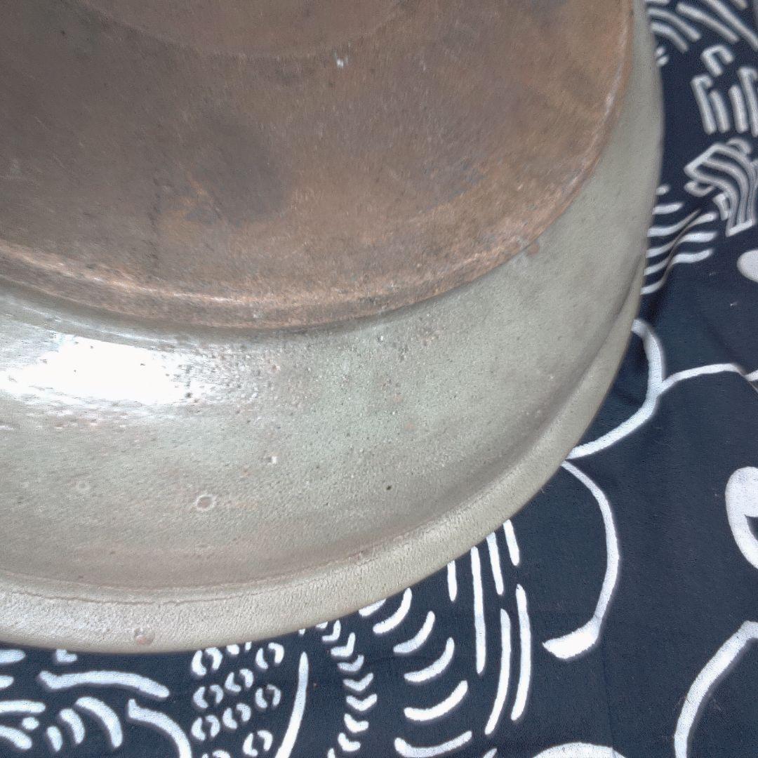 骨董３陶器製ベージュ丸型皿