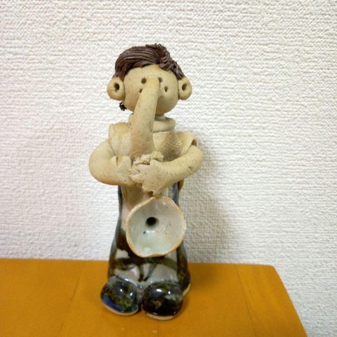 砥部焼き 森元青芳 青芳人形 5体 磁器 置物 手作り 工芸品