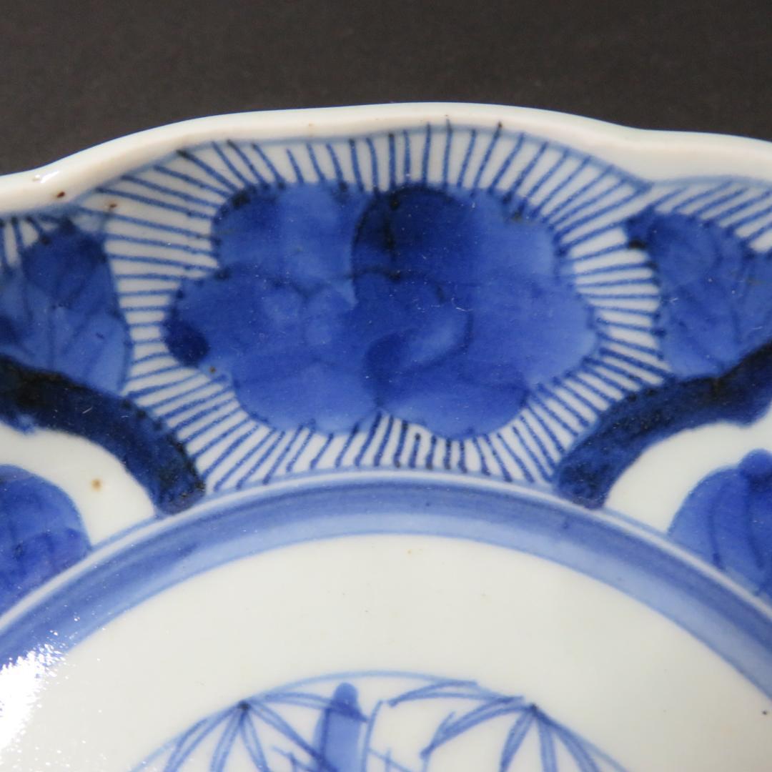 なます皿 5枚 江戸 蛇の目 唐草 松竹梅 窯傷 歪み 蔵出し なます皿