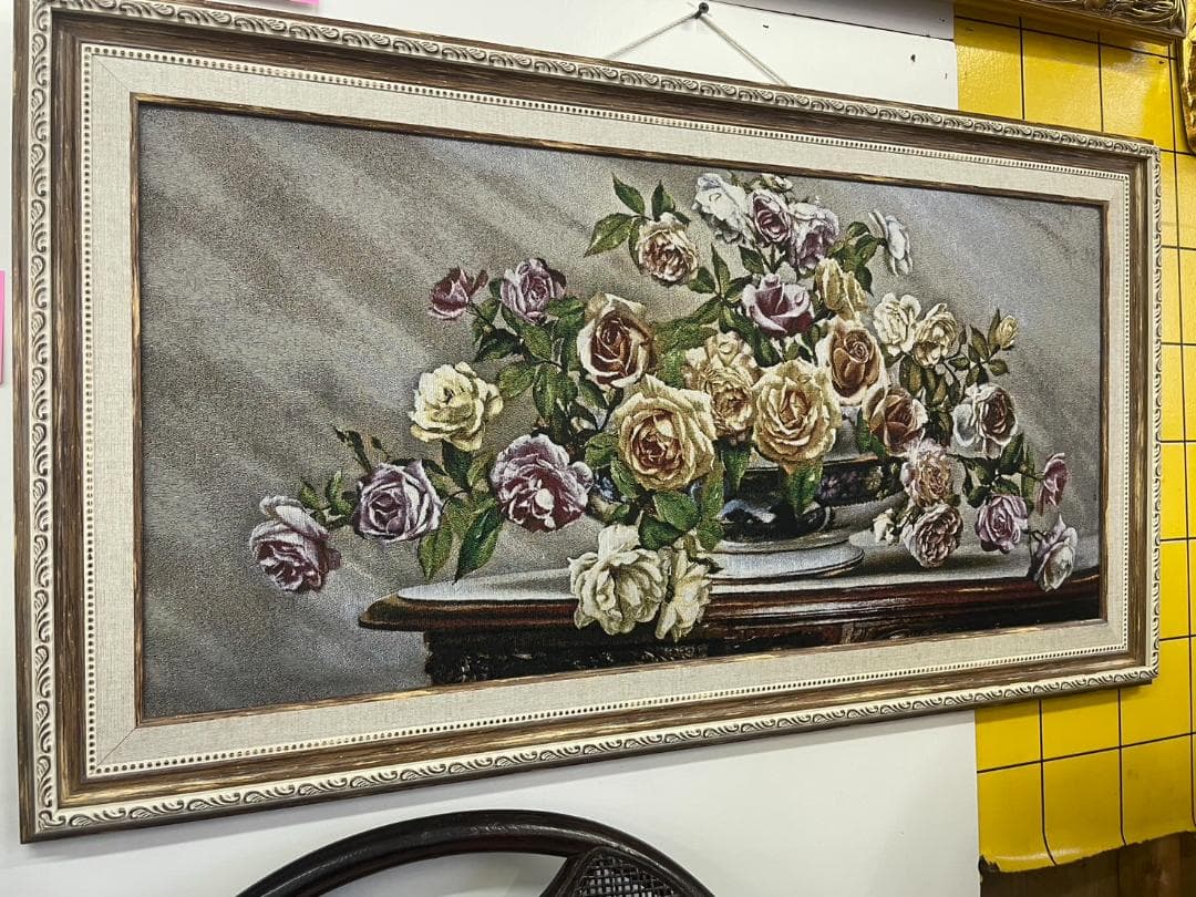 絵画 バラのゴブラン額絵 ゴブラン織り キャンバス 額絵 風景画 名画 アート