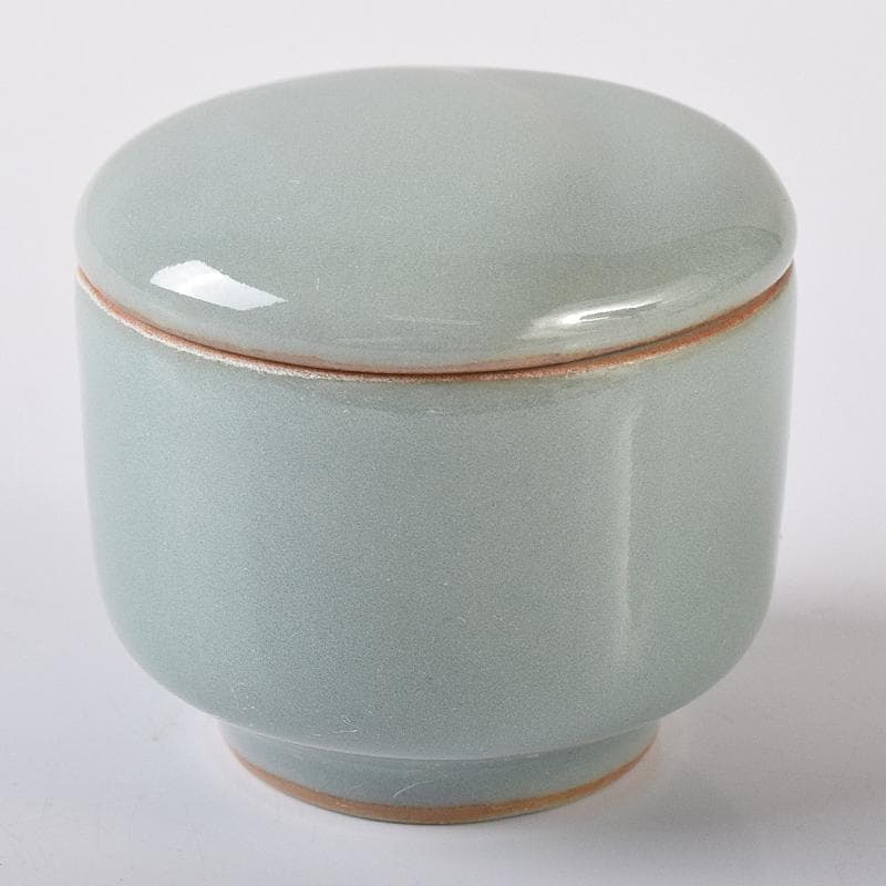 パウロニア　青磁　桃　香合　堀内宗完（兼中斎）極め箱　V　R8201