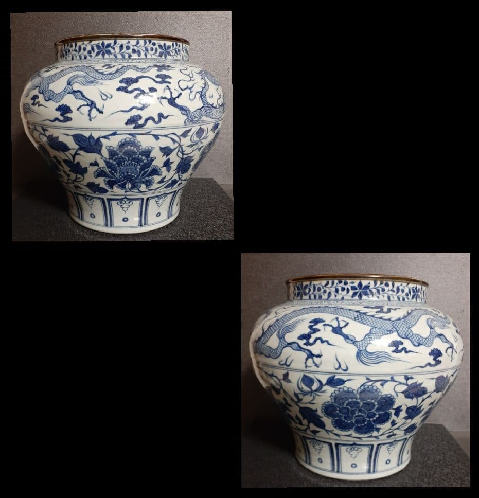 中国美術 中国陶磁器 青華染付 元染付明朝染付 雲龍