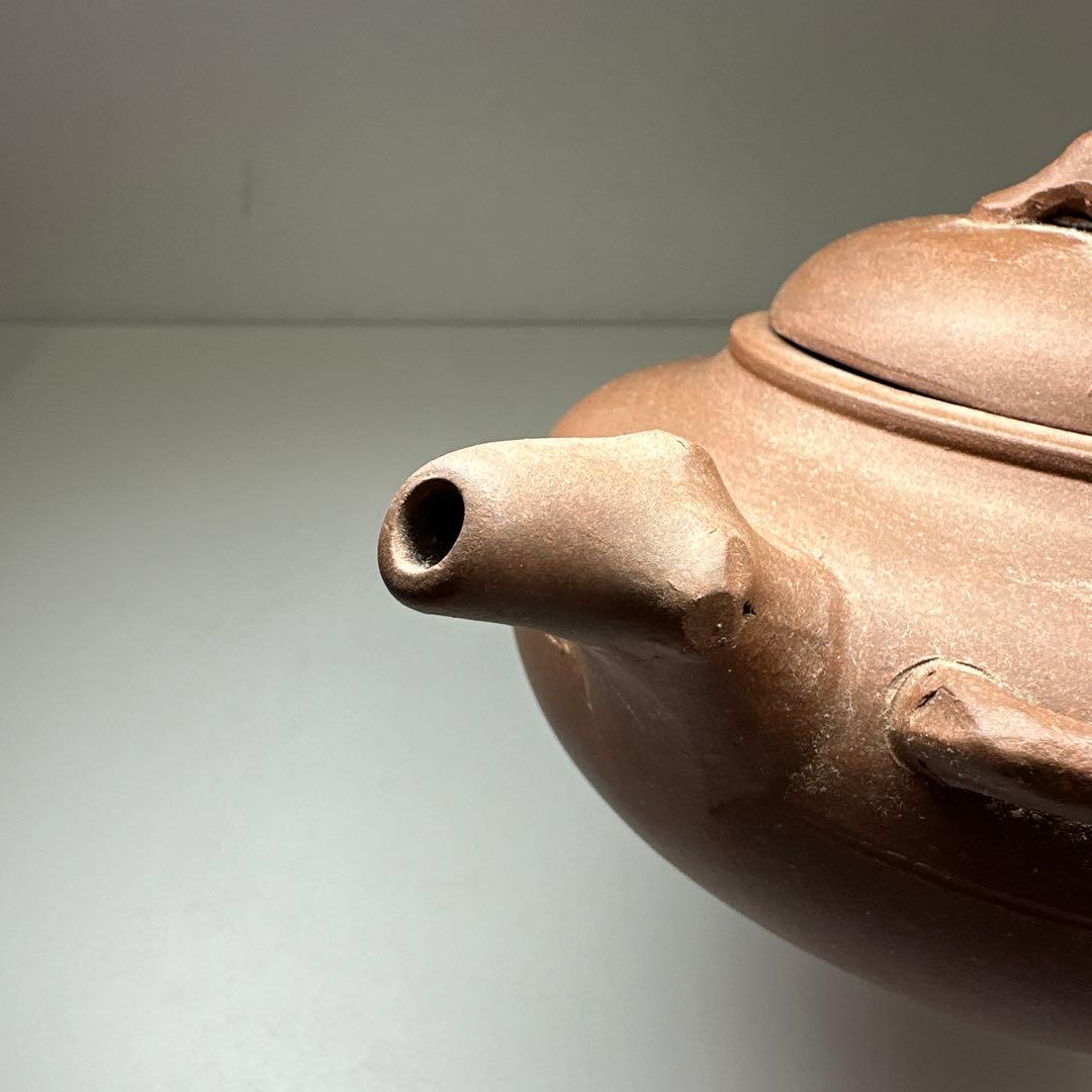 周揚大銘 朱泥急須 幅約20㎝ 東Y7-0430☆2Fタエチ