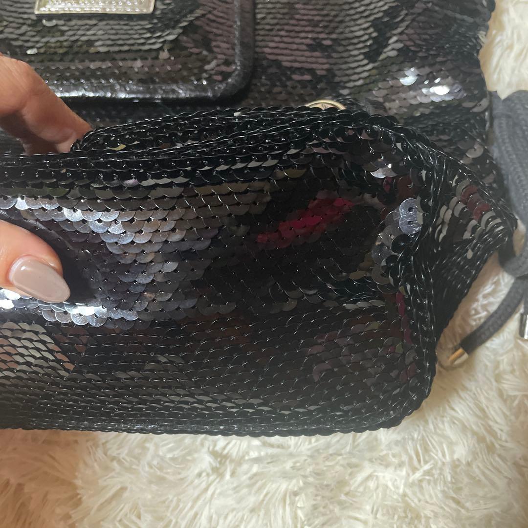 コーチスパンコールバッグ　ブラック