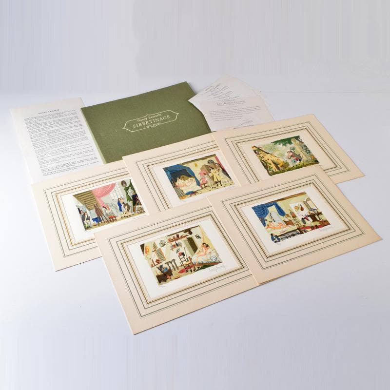 フランス　ヘンリー・リマリー　版画　114/600　5枚セット　V　R8330 フランス ヘンリー・リマリー 版画 114/600 5枚セット V R8330