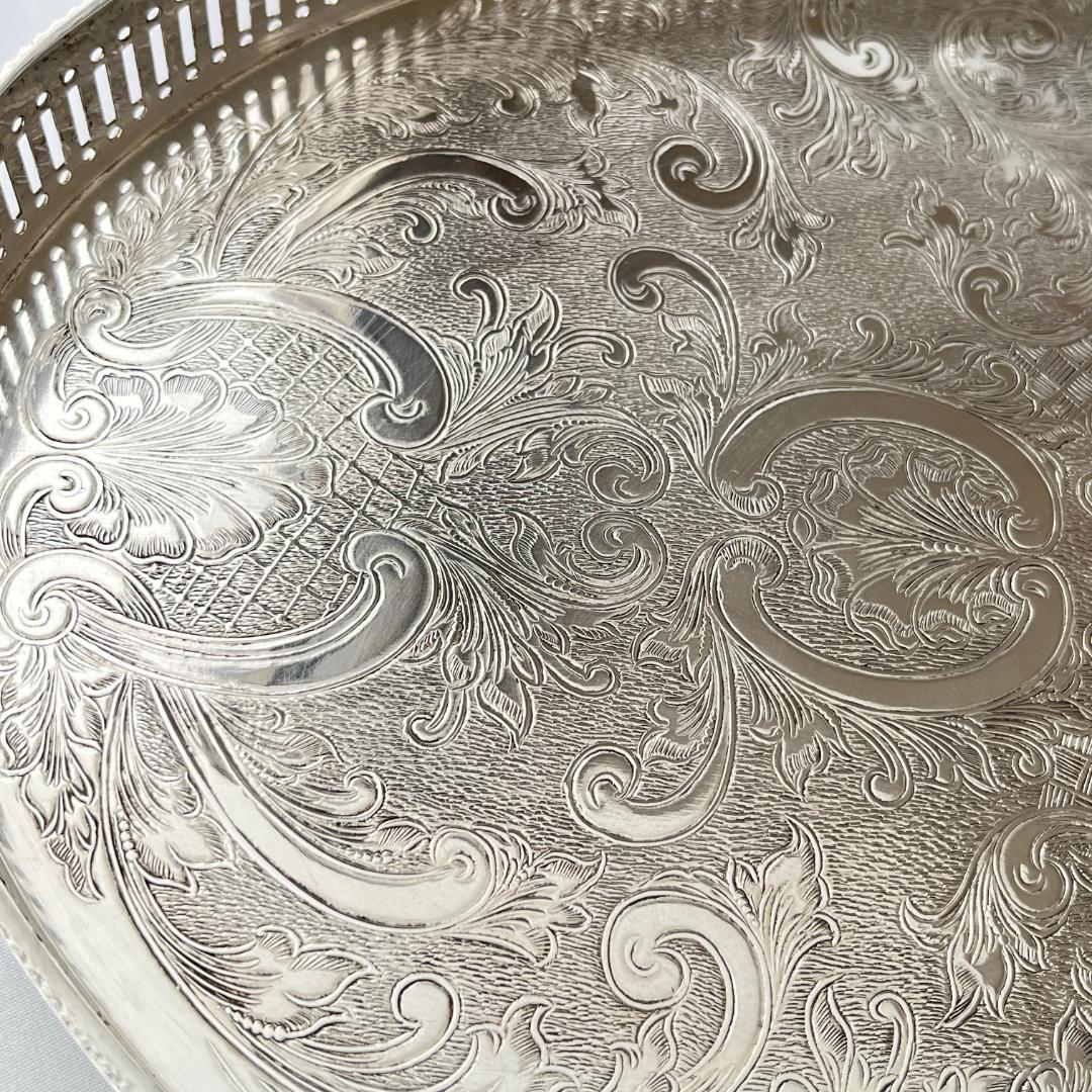 【英国】 ギャラリートレー オーバル型 40cm クロウフット