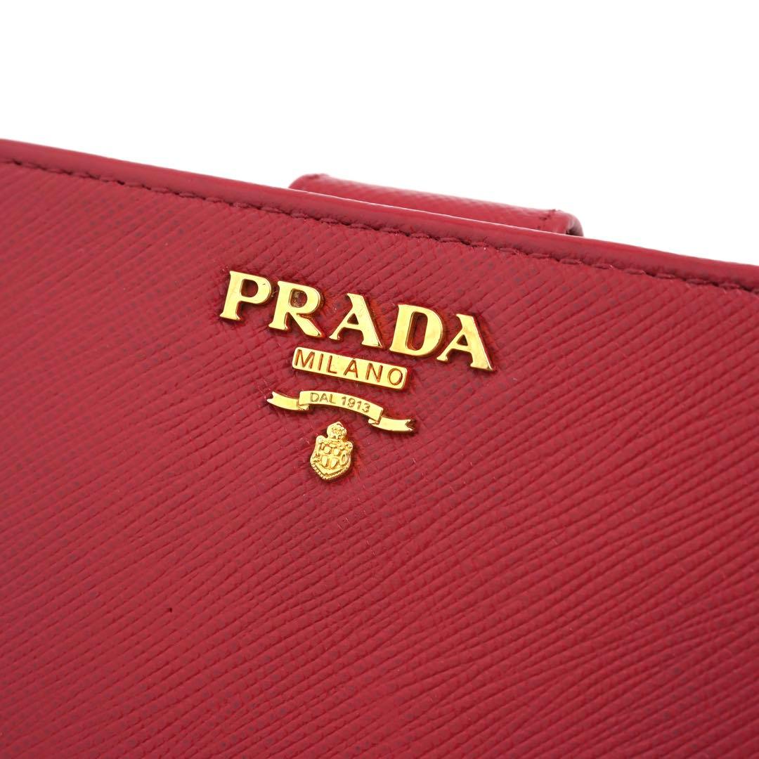 ✨未使用展示品　PRADA ミニ財布　サフィアーノレザー　L字ファスナー レッド