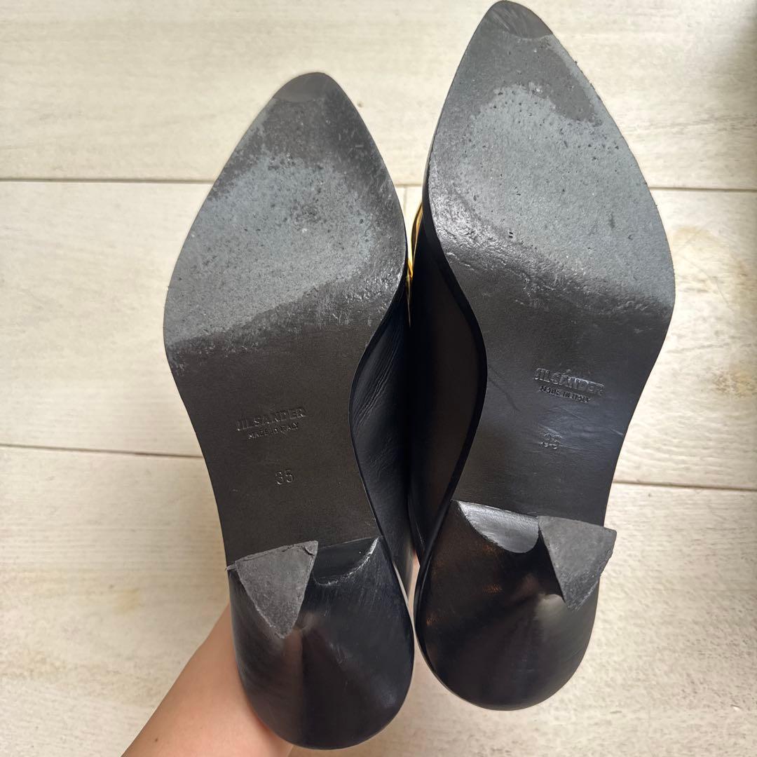 jil sander メタルミュール35 ポインティドトゥサンダル 保存袋付き