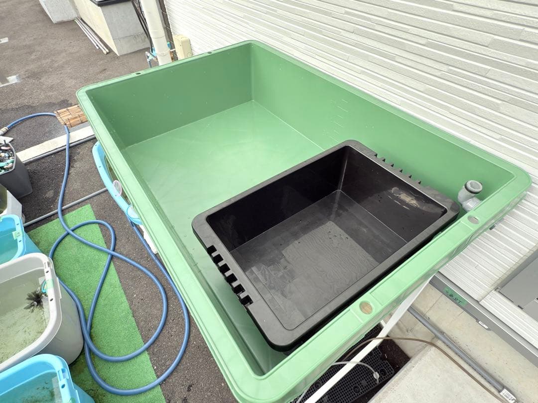 メダカ容器オーバーフロー水槽トロ舟80L 4個セットプラ舟 NVボックス