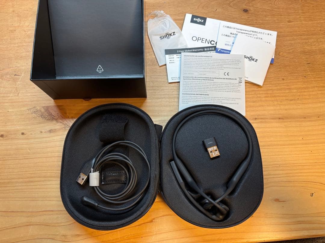 Shokz OpenComm2 UC TypeAアダプタ付属品完備