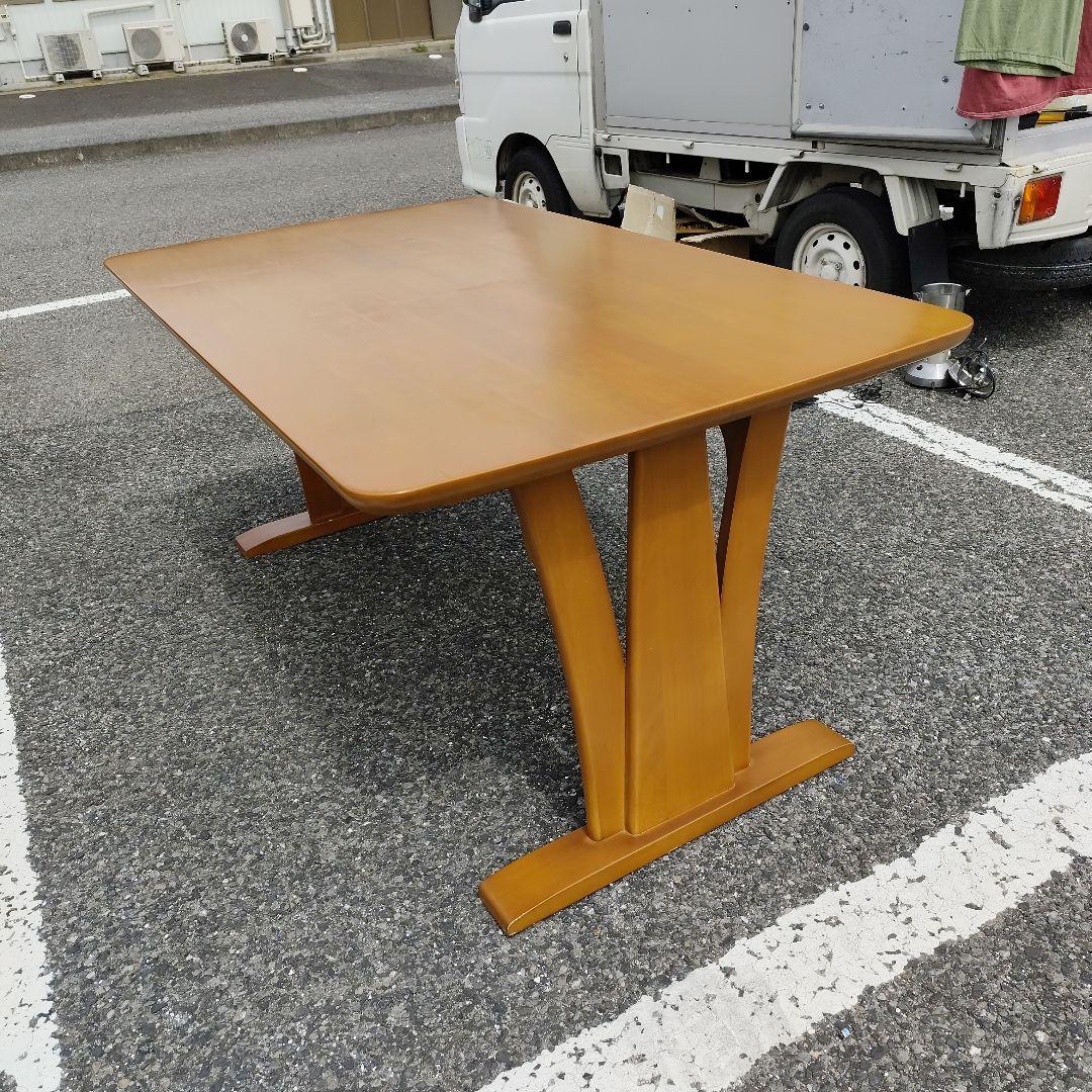 ブラウン 木製 大型ダイニングテーブル 6人 長方形