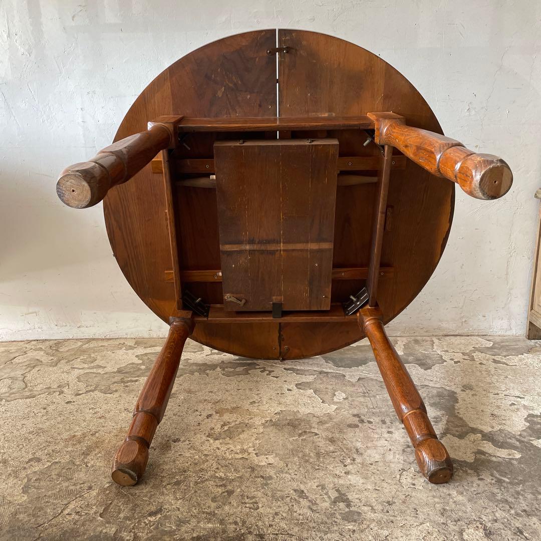 ビンテージ ラウンドエクステンションダイニングテーブル no4