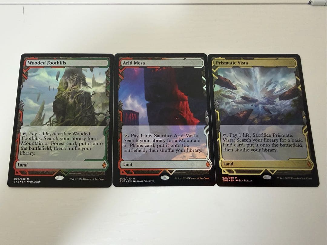 MTG 虹色の眺望 乾燥台地 樹木茂る山麓 EXP FOIL 3枚セット MTG 虹色の眺望 乾燥台地 樹木茂る山麓 EXP FOIL 3枚セット MTG 虹色の