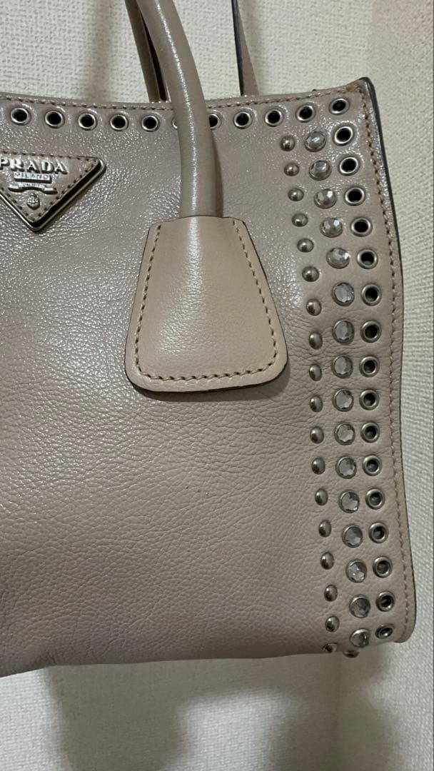 金・土・日限定 PRADA プラダ スタッズ レザー 2WAY トートバッグ