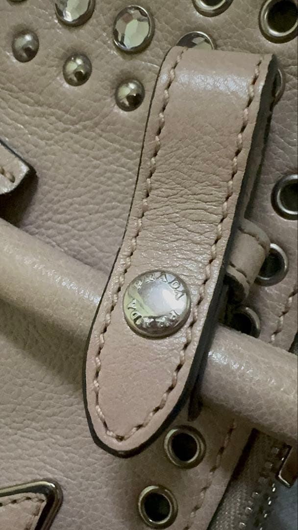 金・土・日限定 PRADA プラダ スタッズ レザー 2WAY トートバッグ