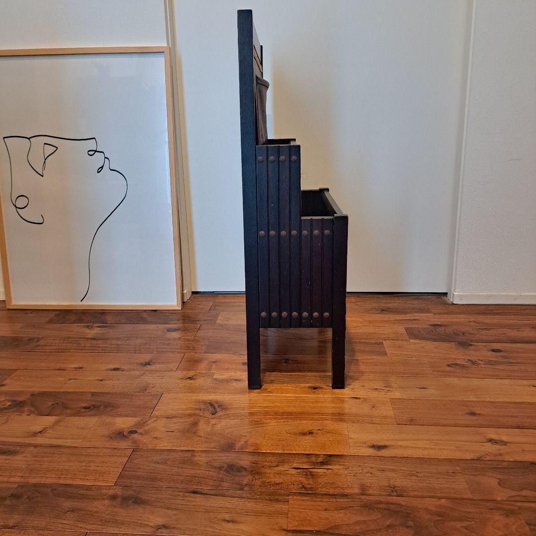 希少 オールドカリモク karimoku マガジンラック レトロ 雑誌 新聞