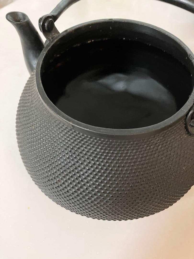 黒 南部鉄瓶 あられ 松ぼっくり 童仙人作 南部鉄器 鉄瓶 | くつろぎ