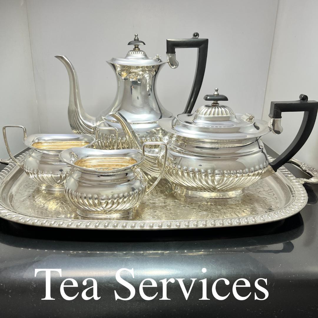 英国】 ハーフリブのティーサービス 4点 ティーポット/コーヒーポット