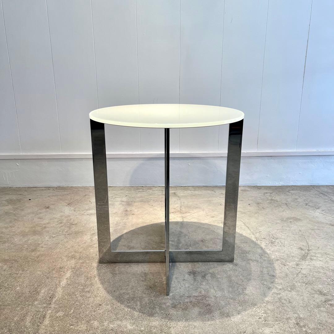 Molteni&C DOMINO グレー ガラストップ サイド テーブル