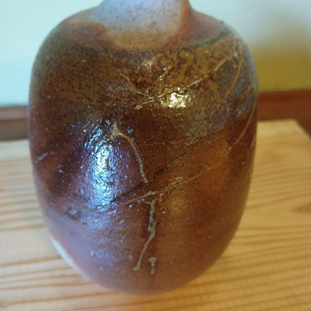 備前焼　人間国宝　伊勢崎淳　緋襷徳利　共箱