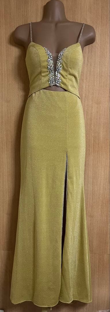 AR24323＊メッシュVカット✖️ラメストレッチロングドレスyeS