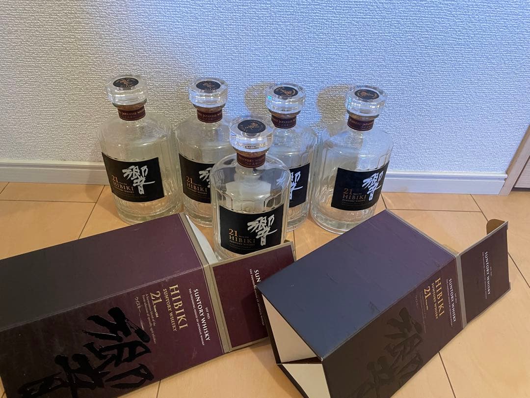 空瓶】Hibiki 21年 ウイスキー 5本セット