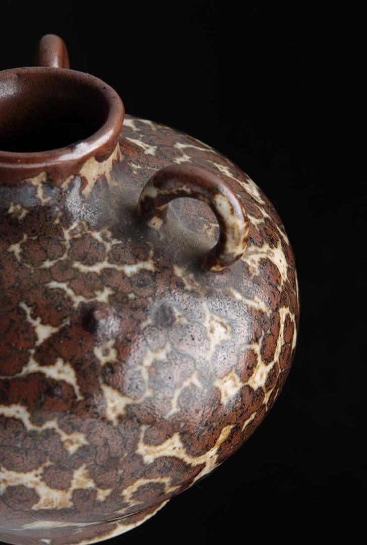【古陶磁】吉州窯系 斑褐釉三耳小壷・褐釉斑三系小罐 中国古陶磁　中国美術