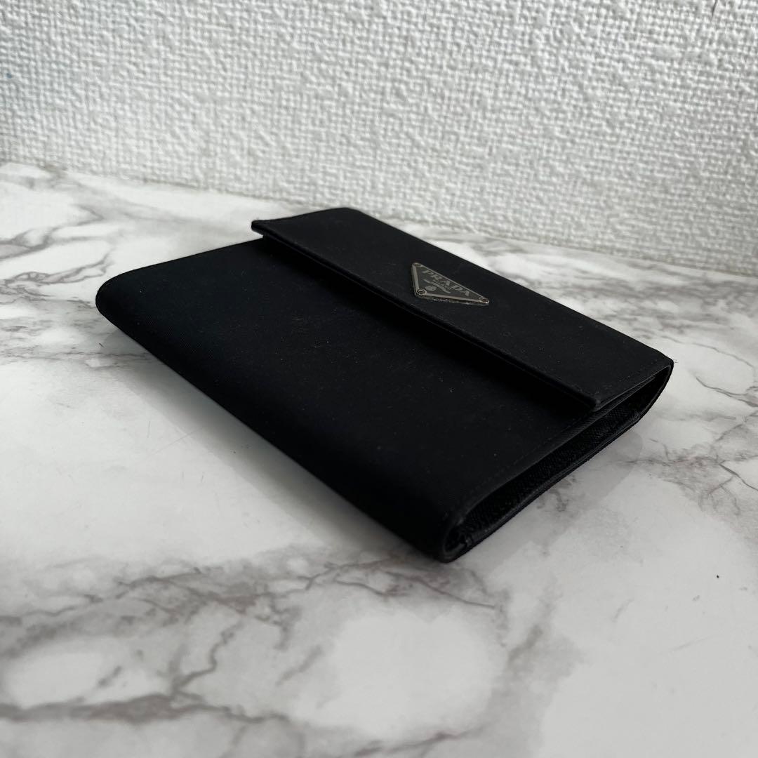美品 PRADA プラダ テスート サフィアーノ レザー ミニ財布 三つ折り財布