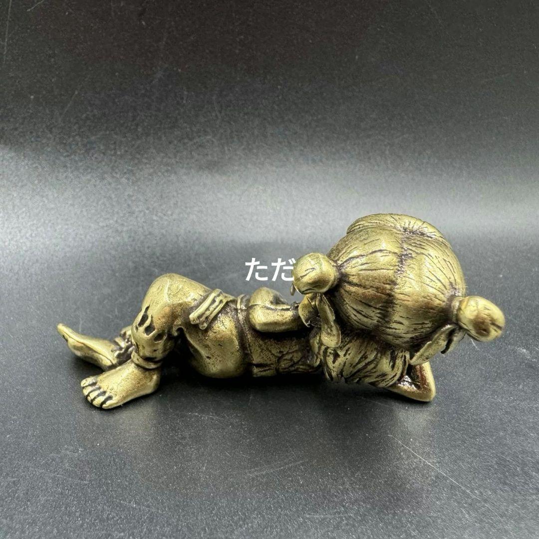 銅 細工 ナタク三太子銅像 茶道茶寵 鎮紙 筆架 装飾品 工芸品 置物