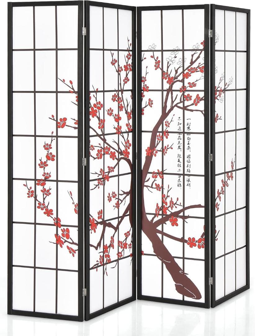 高級 天水中国 飛天漆器 螺鈿彫刻 屏風 天然木 4枚 パーテーション