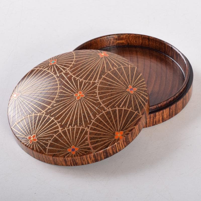 茶道具　蒔絵師　中林貴山作　傘寿蒔絵　香合　共箱　V　8124