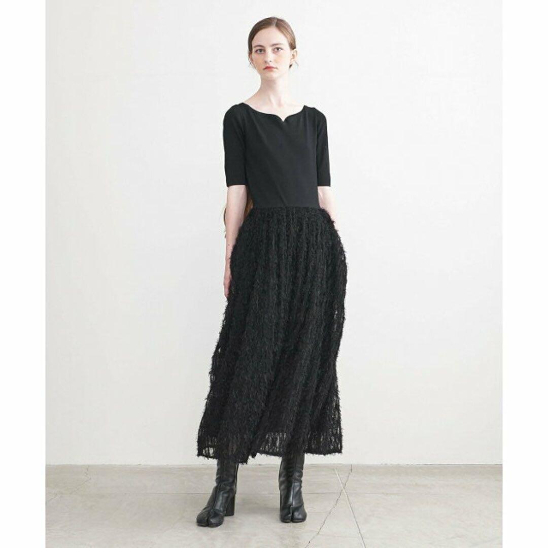 オケージョン】フェザーフラワー袖バルーンワンピース《前後2WAY