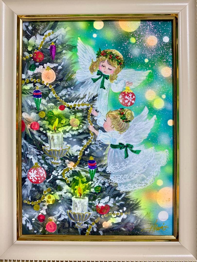 momorin 絵画4点　雪華の天使