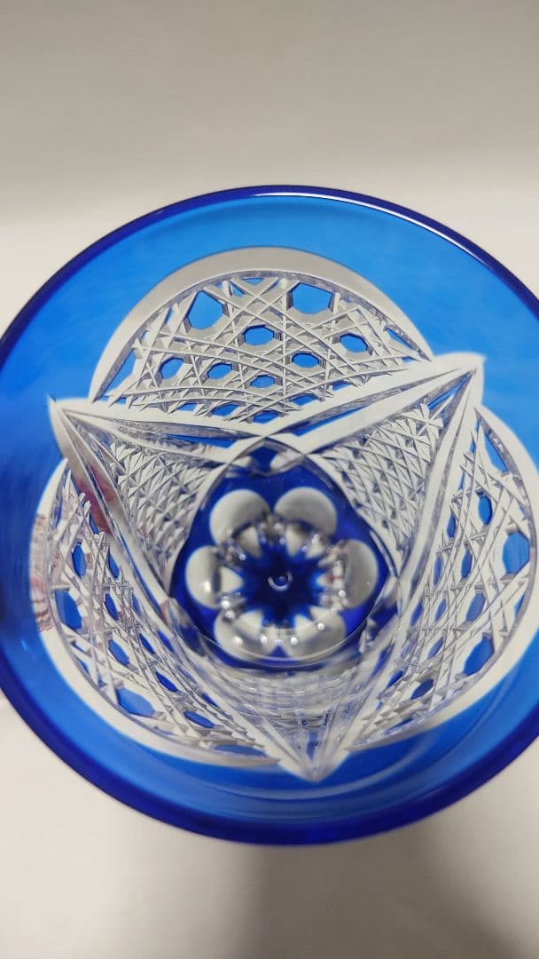 超希少品☆江戸切子 木村泰典 ワイングラス 脚付杯（切子 江戸切子