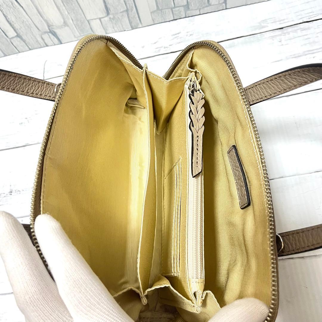 極美品 銀座和光 WAKO レザー 2way ショルダーバッグ ベージュ