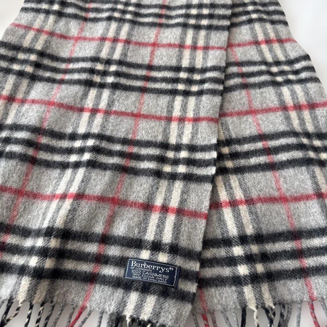 バーバリー カシミヤ100 マフラー ノバチェック グレー - メルカリ