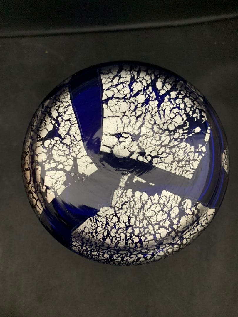 銀箔 水指 青ガラス水指　茶道具