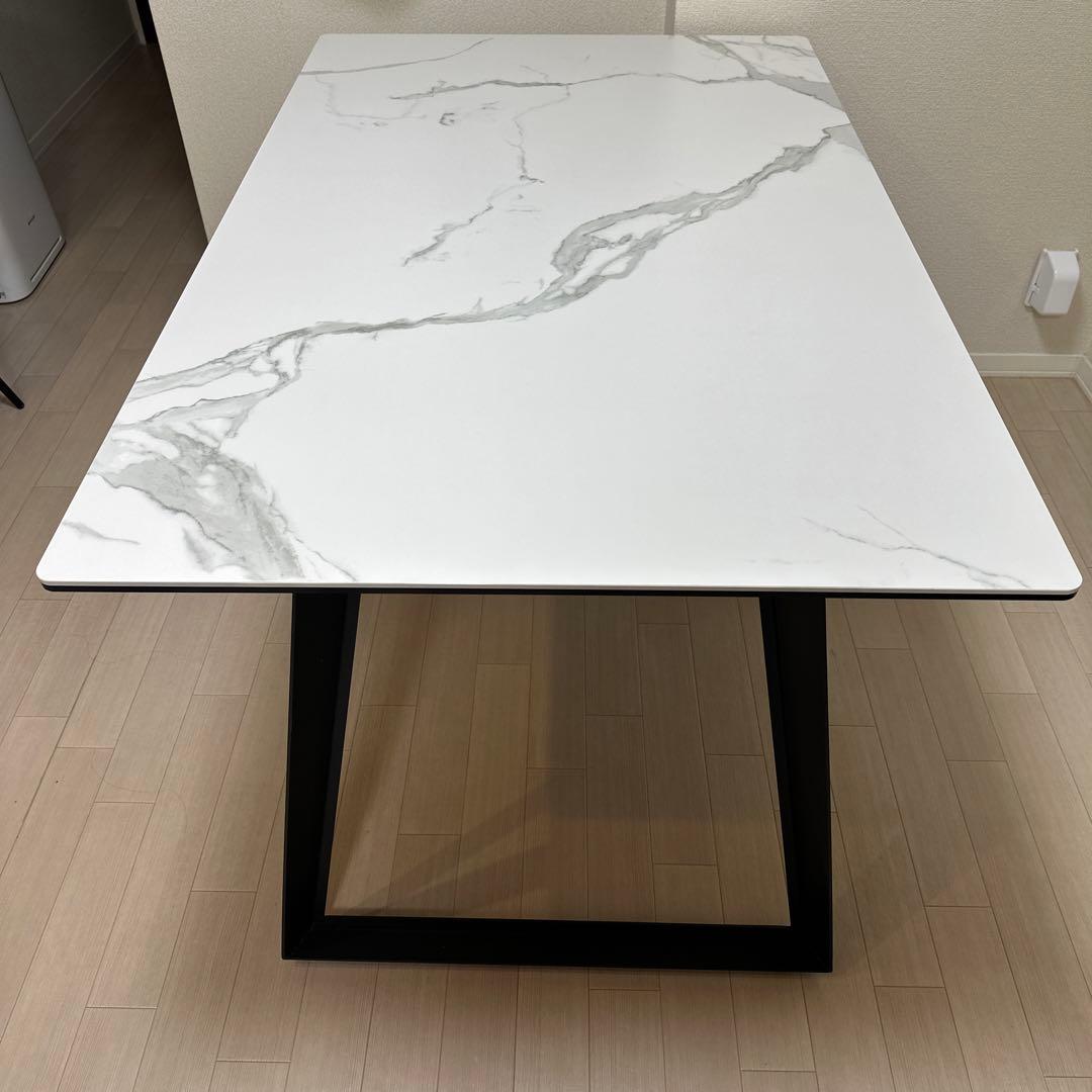 セラミックテーブル　ホワイト　135×85 72