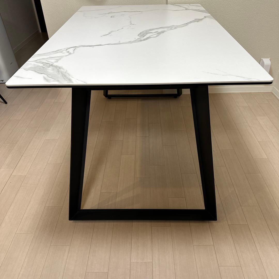 セラミックテーブル　ホワイト　135×85 72